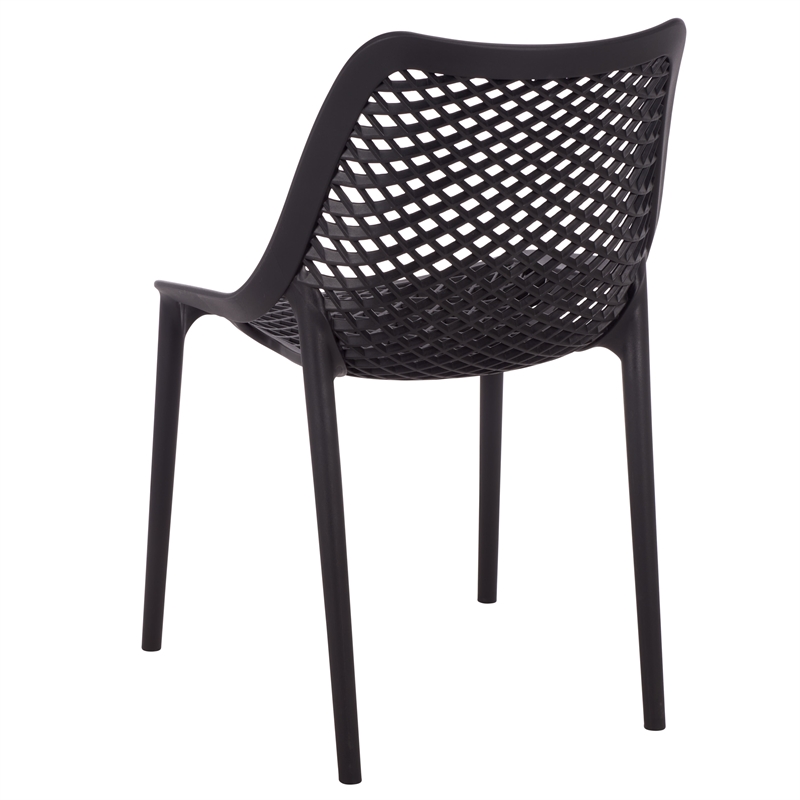 Safavieh Leila Plastic Dining Chair Set of 2 in Black
