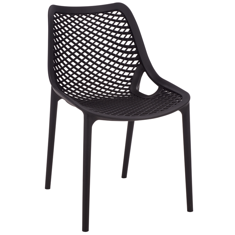 Safavieh Leila Plastic Dining Chair Set of 2 in Black
