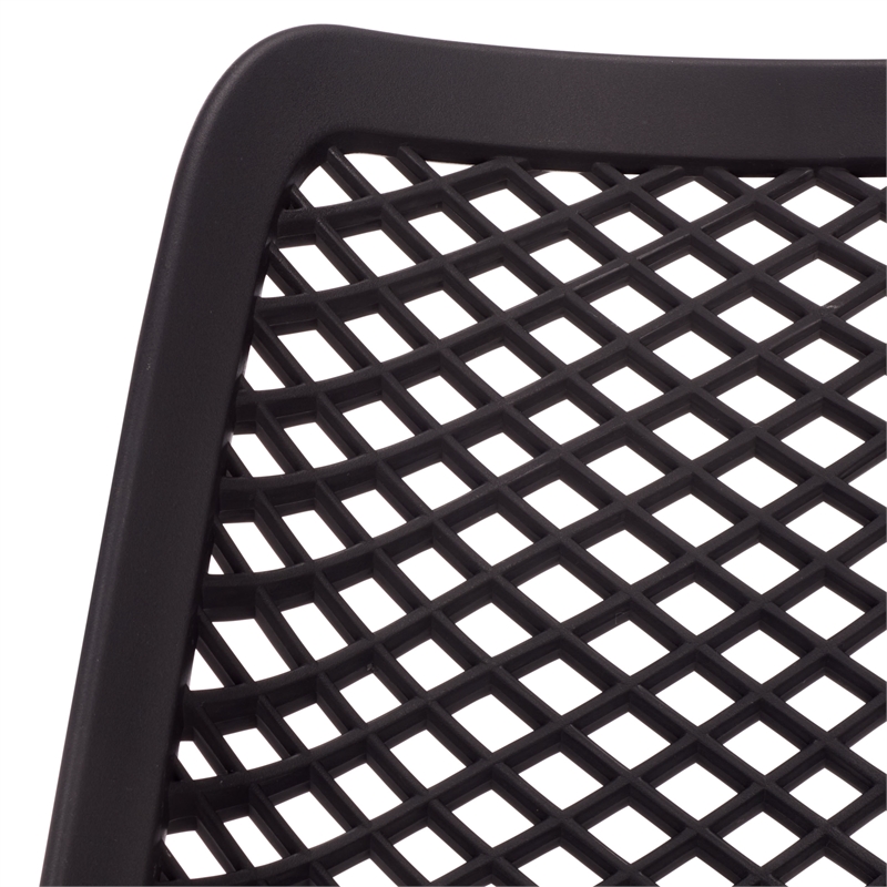 Safavieh Leila Plastic Dining Chair Set of 2 in Black