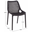 Safavieh Leila Plastic Dining Chair Set of 2 in Black