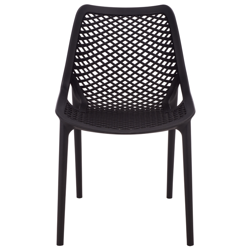 Safavieh Leila Plastic Dining Chair Set of 2 in Black