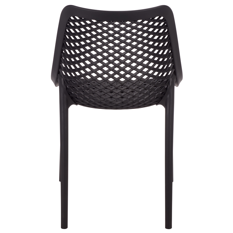 Safavieh Leila Plastic Dining Chair Set of 2 in Black