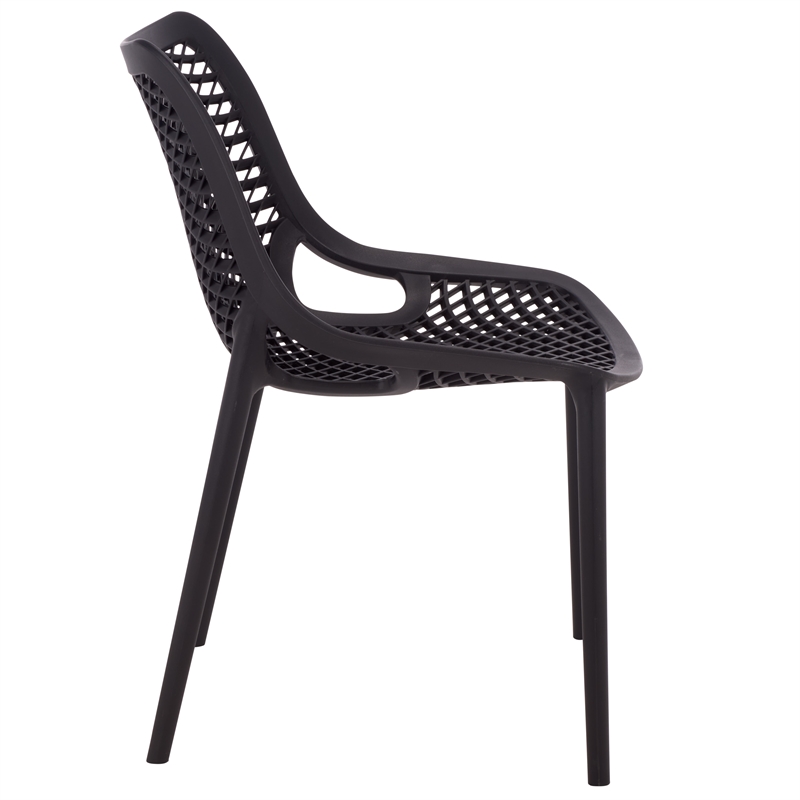 Safavieh Leila Plastic Dining Chair Set of 2 in Black