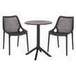 Safavieh Leila Plastic Dining Chair Set of 2 in Black
