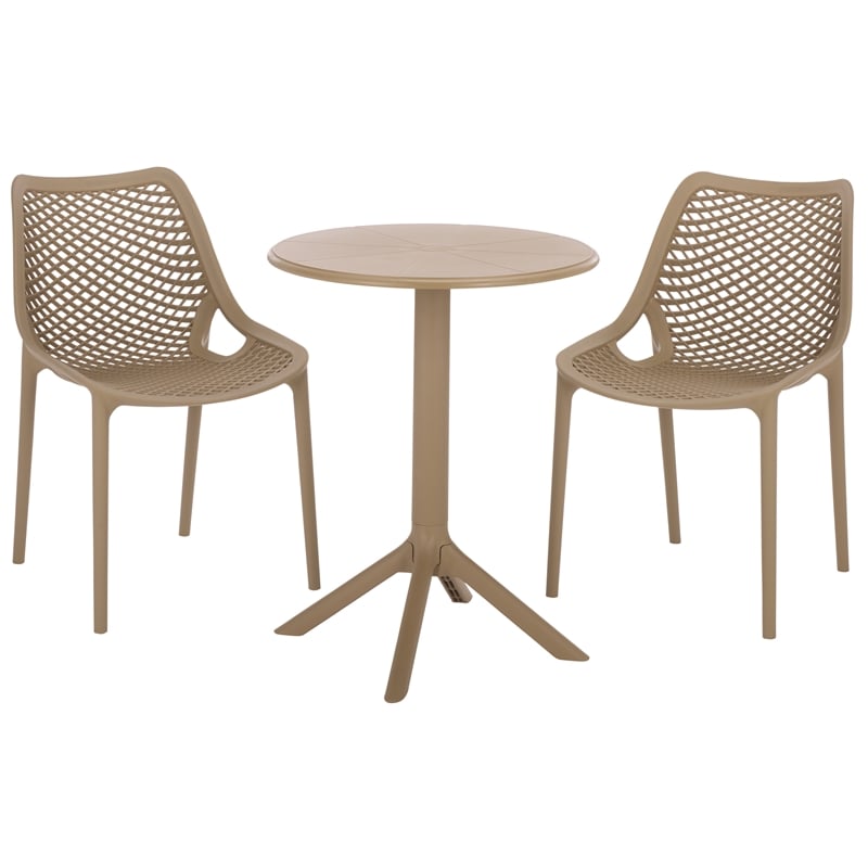 Safavieh Leila Plastic Dining Chair Set of 2  in Beige