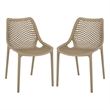 Safavieh Leila Plastic Dining Chair Set of 2  in Beige