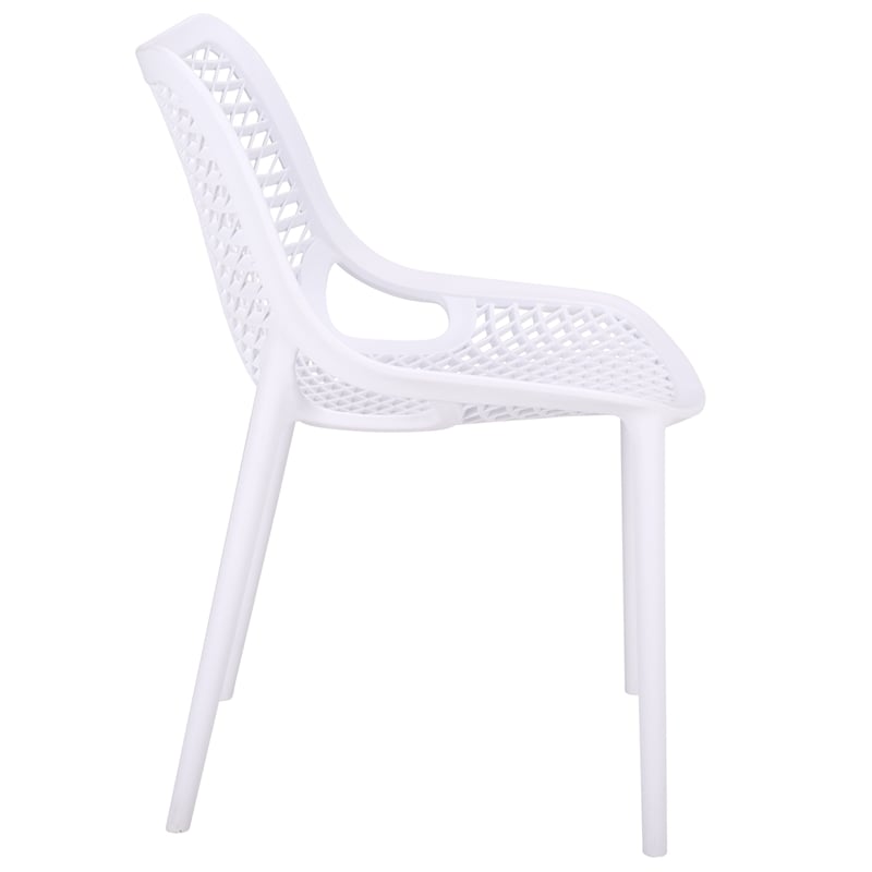 Safavieh Leila Plastic Dining Chair Set of 2  in White
