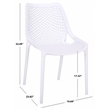 Safavieh Leila Plastic Dining Chair Set of 2  in White