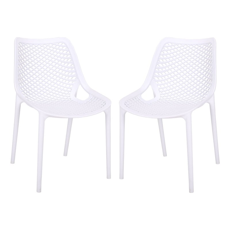 Safavieh Leila Plastic Dining Chair Set of 2  in White