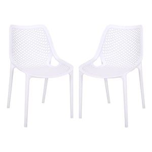 Safavieh Leila Plastic Dining Chair Set of 2  in White