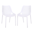 Safavieh Leila Plastic Dining Chair Set of 2  in White