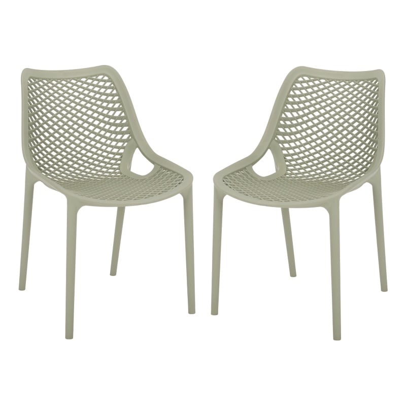 Safavieh Leila Plastic Dining Chair Set of 2  in Green