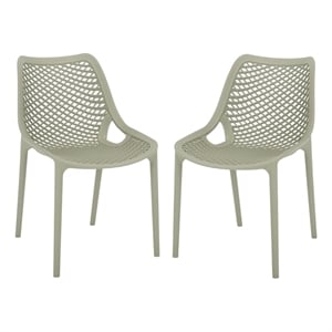 Safavieh Leila Plastic Dining Chair Set of 2  in Green