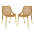 Safavieh Leila Plastic Dining Chair Set of 2  in Yellow
