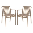 Safavieh Holly Plastic Dining Armchair Set of 2  in Beige