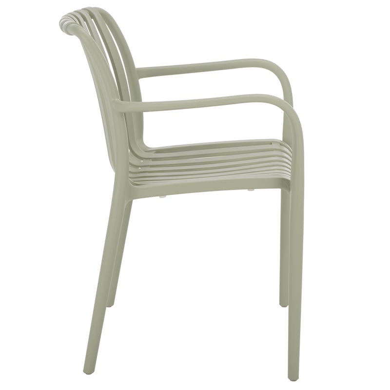 Safavieh Holly Plastic Dining Armchair Set of 2 in Green