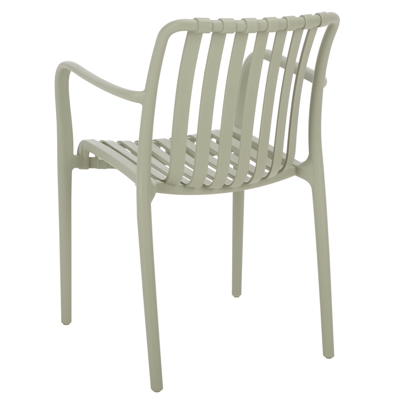 Safavieh Holly Plastic Dining Armchair Set of 2 in Green