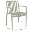 Safavieh Holly Plastic Dining Armchair Set of 2 in Green
