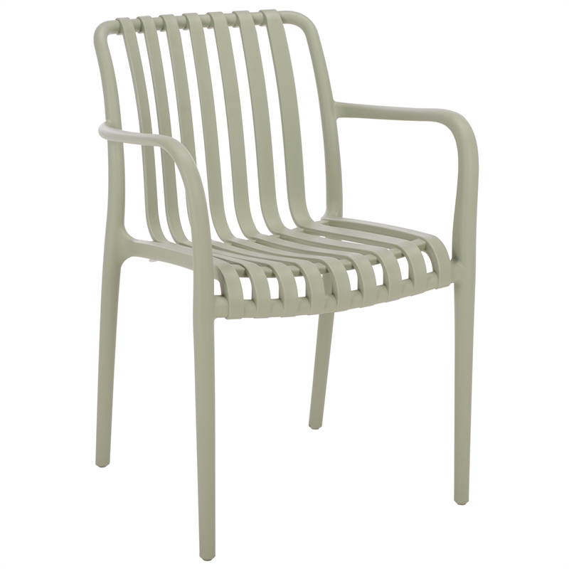 Safavieh Holly Plastic Dining Armchair Set of 2 in Green