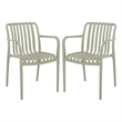 Safavieh Holly Plastic Dining Armchair Set of 2 in Green