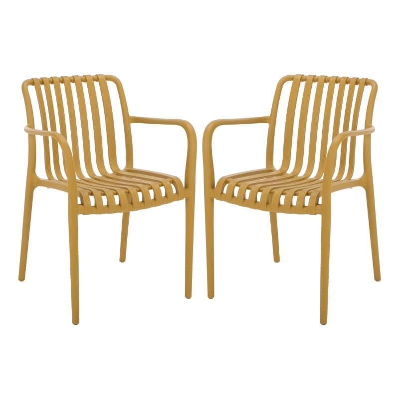 Safavieh Holly Plastic Dining Armchair Set of 2 in Yellow
