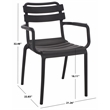 Safavieh Sarah Plastic Dining Armchair Set of 2  in Black
