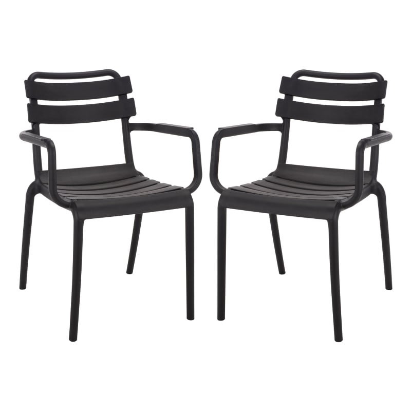 Safavieh Sarah Plastic Dining Armchair Set of 2  in Black