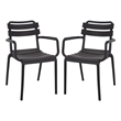 Safavieh Sarah Plastic Dining Armchair Set of 2  in Black