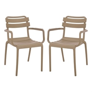 Safavieh Sarah Plastic Dining Armchair Set of 2  in Beige