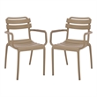 Safavieh Sarah Plastic Dining Armchair Set of 2  in Beige