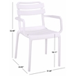 Safavieh Sarah Plastic Dining Armchair Set of 2  in White