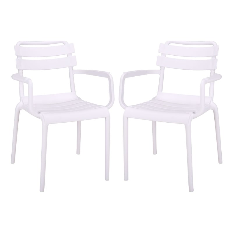 Safavieh Sarah Plastic Dining Armchair Set of 2  in White