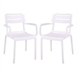 Safavieh Sarah Plastic Dining Armchair Set of 2  in White