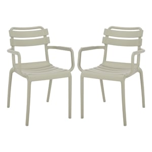Safavieh Sarah Plastic Dining Armchair Set of 2  in Green