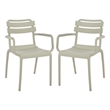 Safavieh Sarah Plastic Dining Armchair Set of 2  in Green