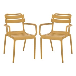 Safavieh Sarah Plastic Dining Armchair Set of 2  in Yellow