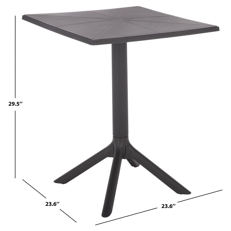 Safavieh Stella Square Plastic Bistro Table  in Black