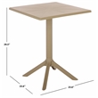 Safavieh Stella Square Plastic Bistro Table  in Beige