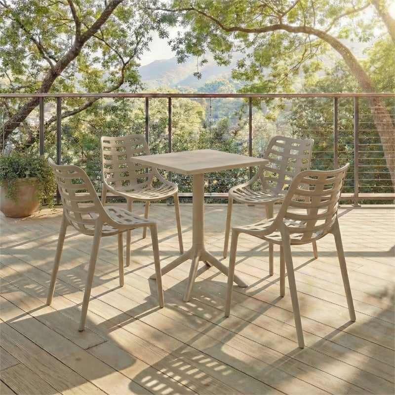 Safavieh Stella Square Plastic Bistro Table  in Beige