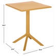 Safavieh Stella Square Plastic Bistro Table  in Yellow