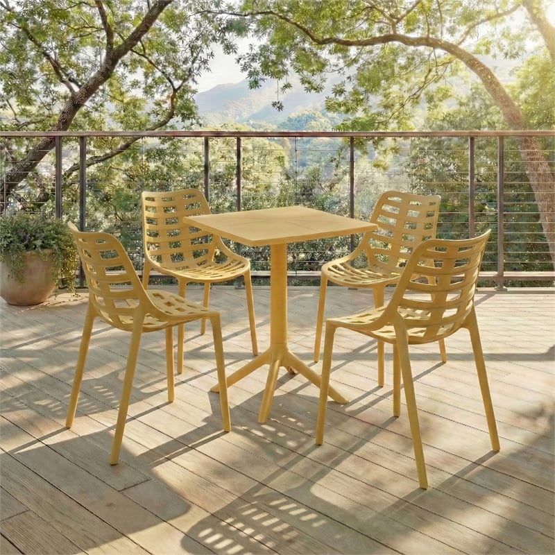 Safavieh Stella Square Plastic Bistro Table  in Yellow
