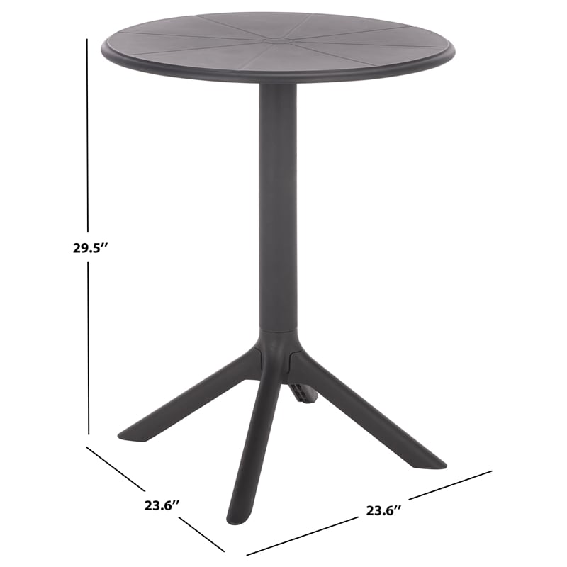 Safavieh Stella Round Plastic Bistro Table in Black