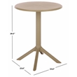 Safavieh Stella Round Plastic Bistro Table  in Beige