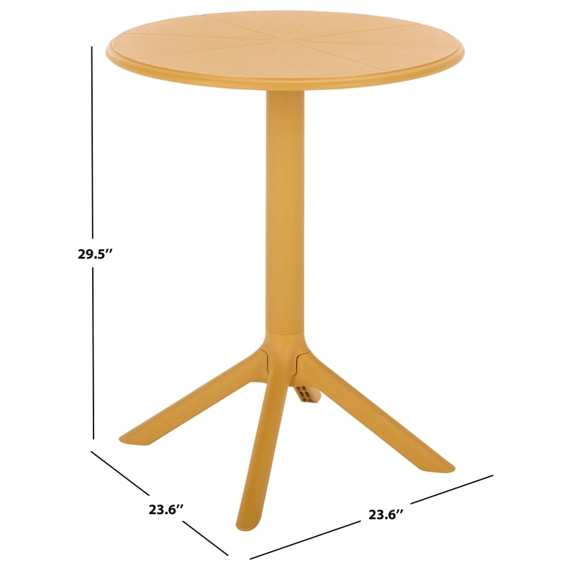 Safavieh Stella Round Plastic Bistro Table in Yellow