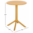 Safavieh Stella Round Plastic Bistro Table in Yellow