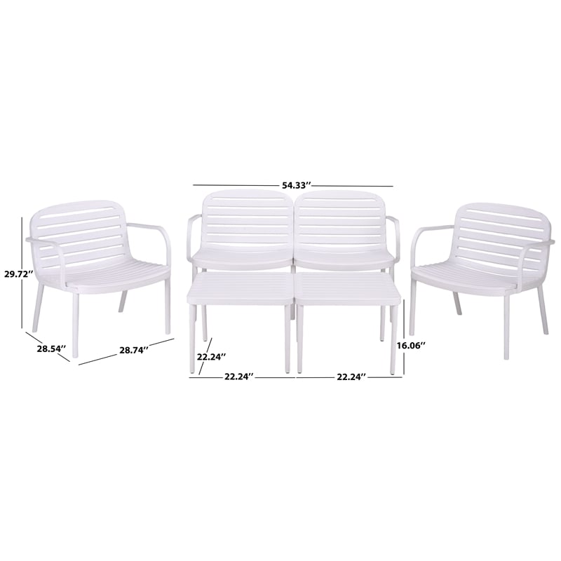 Safavieh Thompson Living Set  in White