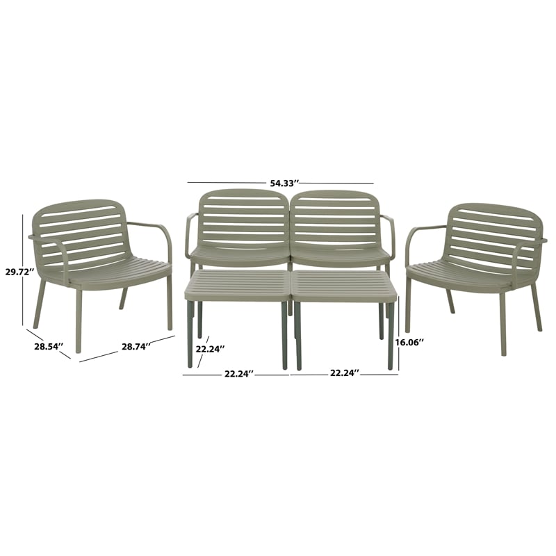 Safavieh Thompson Living Set  in Green