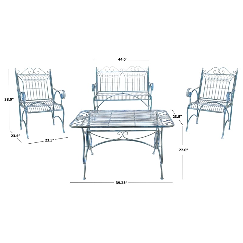 Safavieh Leah 4 Piece Iron Set in Blue
