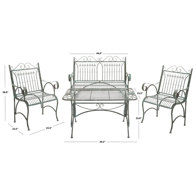Safavieh Leah 4 Piece Iron Set  in Green