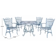 Safavieh Thessaly 5 Pc Iron Dining Set in Blue